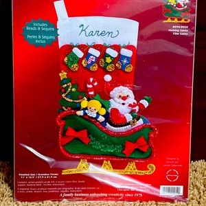 Janlynn felt appliqué Christmas Stocking kit